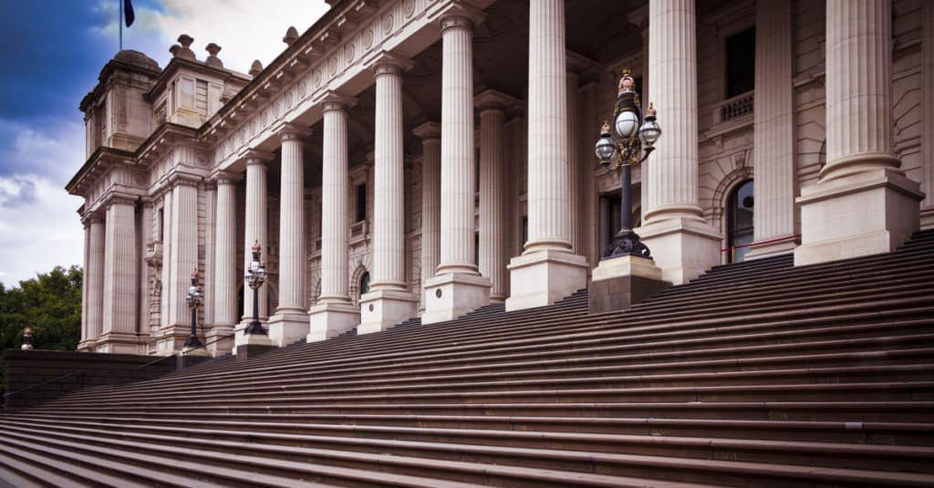 Melbourne Parliament House in Victoria, Australia.